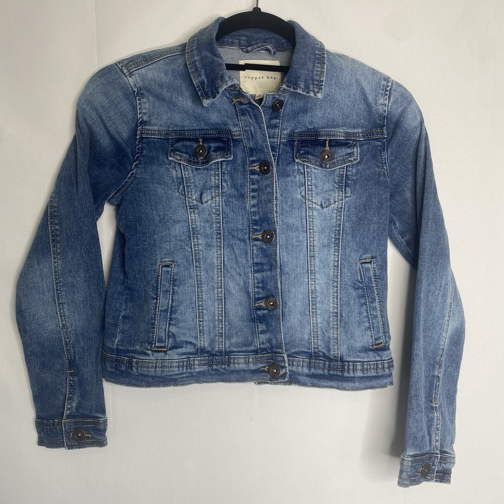 Girls Copper Key Denim Jacket‎ - Size M Blue Great Condition